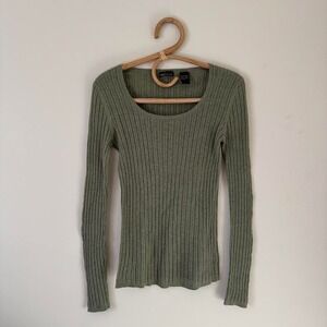 moda international knit cotton long sleeve in earth tones